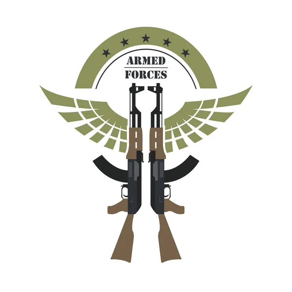 Шаблон логотипу вогнепальної зброї. Зброя, значок зброї. Плоский дизайн — стоковий вектор