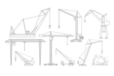 Vinç ve kaldırma makinesi. Anahat simgesini creatin için uygun ayarla