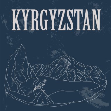 Kırgızistan. Retro tarz resim