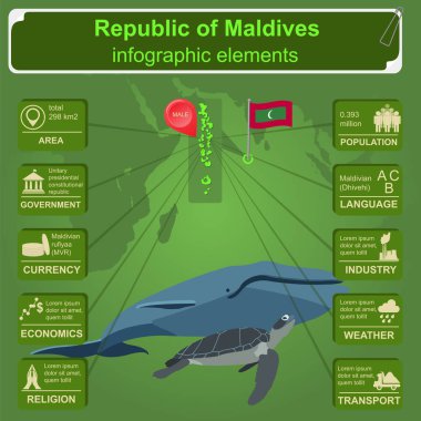 Maldivler infographics, istatistiksel veri, manzaraları