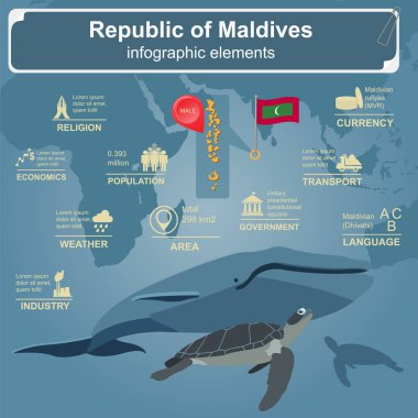 Maldivler infographics, istatistiksel veri, manzaraları