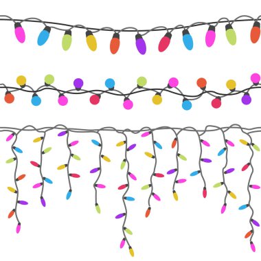 Noel ışık kümesi çelenk. Renk izole tasarım sorunsuz pa