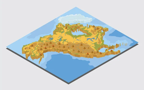 Isometrische 3D Nordamerika physikalische Kartenelemente. Bauen Sie Ihre eigenen — Stockvektor