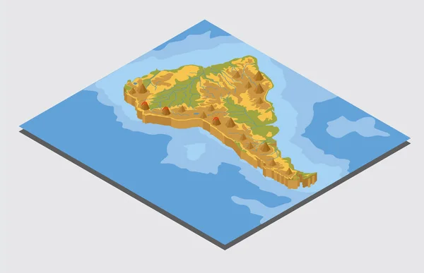 Isométrico 3d elementos do mapa físico da América do Sul. Construa o seu próprio — Vetor de Stock