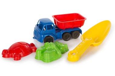 Çok renkli plastik oyuncaklar