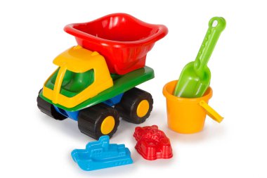 Çok renkli plastik oyuncaklar
