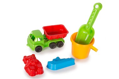 Çok renkli plastik oyuncaklar