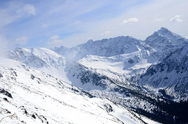 Panorama hivernal des montagnes — Photo