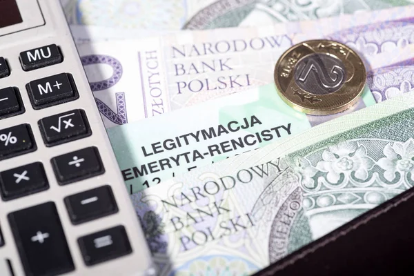 Polský důchodce kartu, Zus sociálního pojištění — Stock fotografie