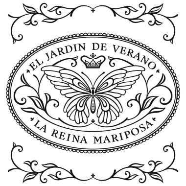 süslü vintage etiketleri