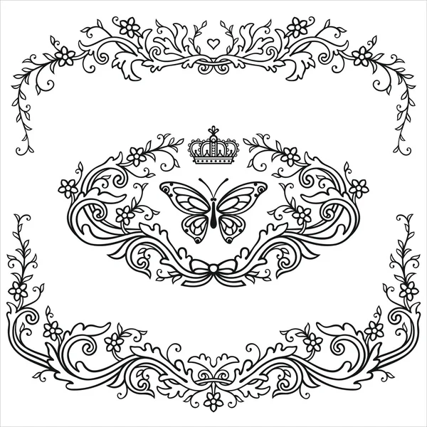 Ornate Vintage Labels — Stock Vector