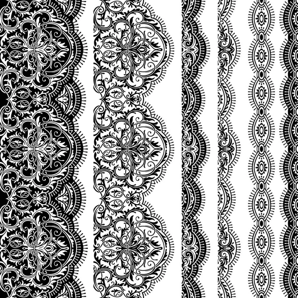 Set of seamless ribbons of lace — Stock Photo, Image