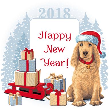 Köpek oturma yanında hediye