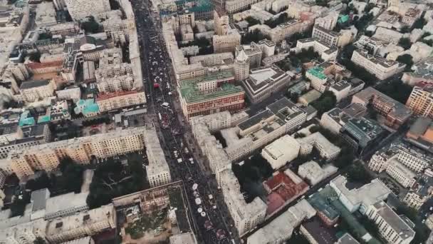 Attraversamento Pedonale Pedoni Traffico Vista Aerea Strada Traffico Stradale Infrastruttura — Video Stock