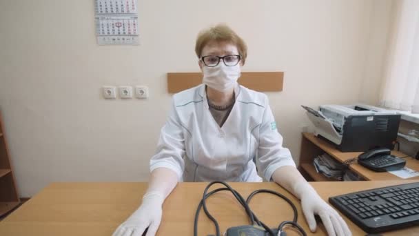 Dottore Ufficio Maschera Medica Stetoscopio Medico Ospedale Medicina Dottore Ufficio — Video Stock