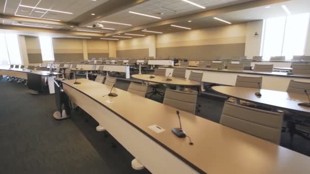 Empty Classroom Modern Auditorium Office Conference Hall — Stock Video