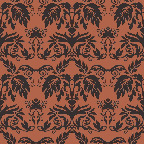 Design de padrão de Damasco vetorial, fundo ornamental real — Vetor de Stock