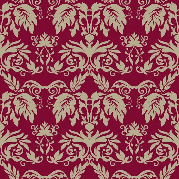 Design de padrão de Damasco vetorial, fundo ornamental real — Vetor de Stock