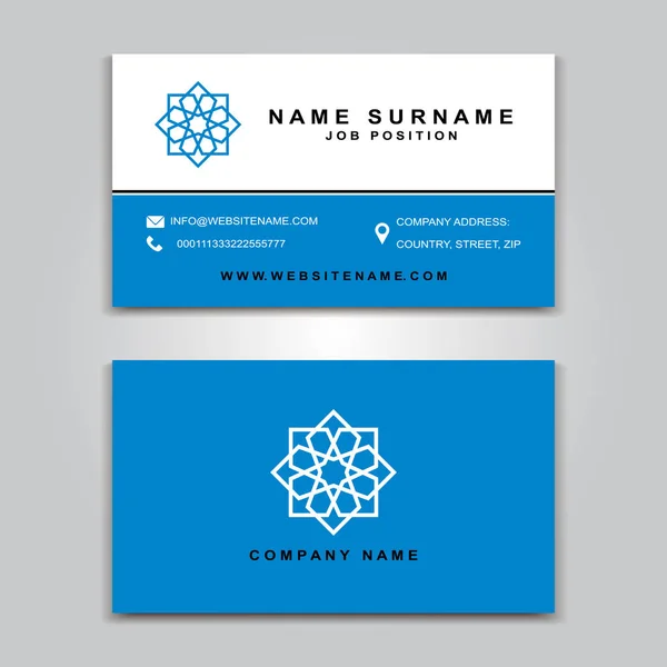 Business Vector Card creative Design, Islamic style, front and back samples — Stock Vector