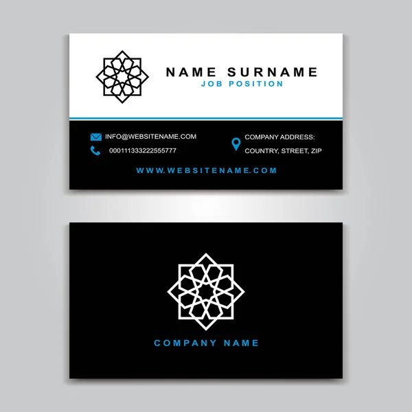 ベクトル カード ビジネスの創造的なデザイン、イスラム風、フロントとバックのサンプル ロイヤリティフリーのストックイラスト