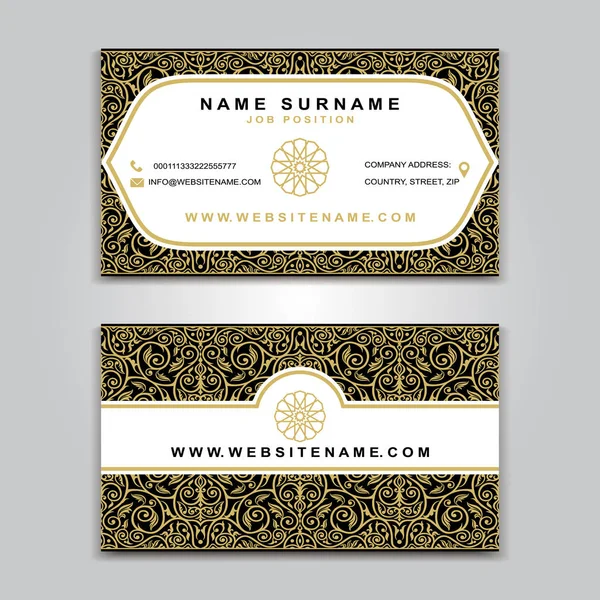 Business Vector Card creative Design, Islamic style, front and back samples — Stock Vector