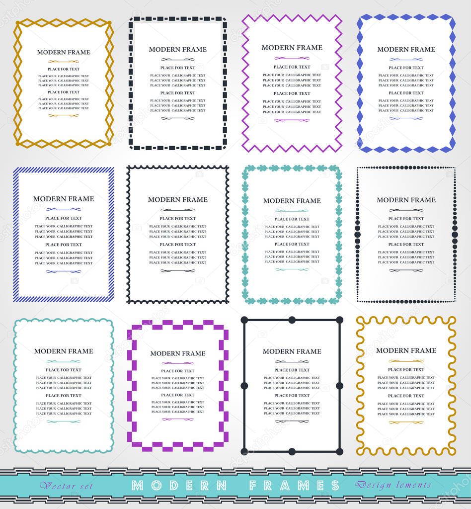 Vector Modern frames and borders set, Contemporary book covers set