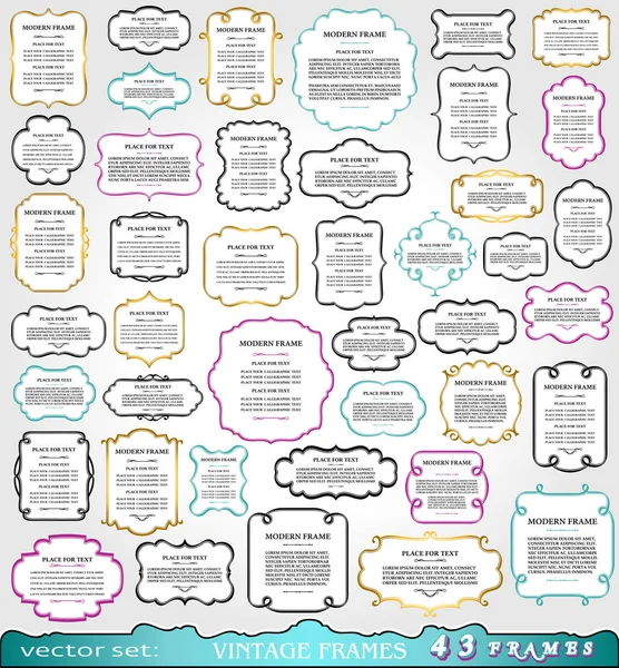 Vektorgrafik Vintage ramar och etiketter, samtida bokomslag och sidor dekorationer. — Stock vektor