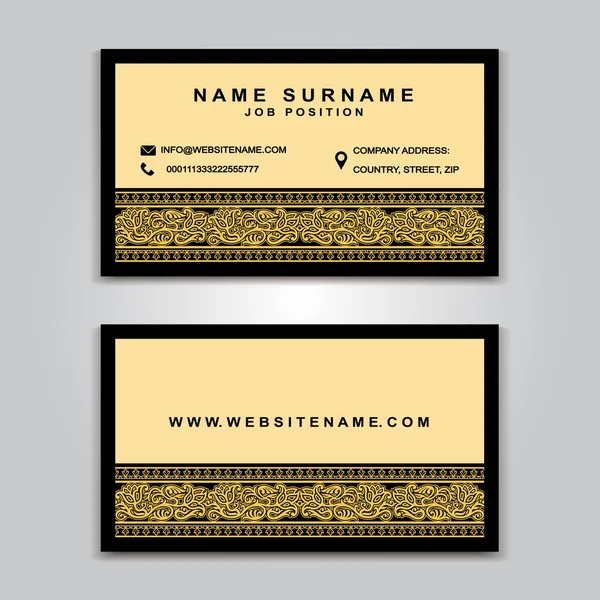 Business Card Vector creatief ontwerp, islamitische stijl, voor- en achterkant samples — Stockvector