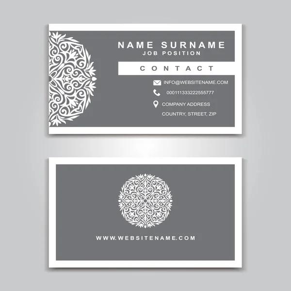 Business Vector Card design criativo, estilo islâmico, amostras dianteiras e traseiras — Vetor de Stock