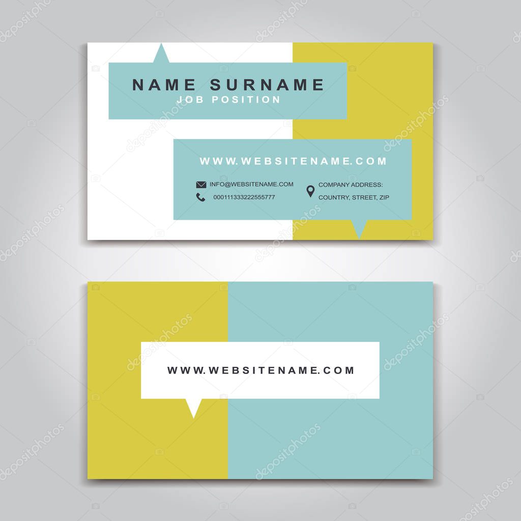 Vector Business Card creative Design, Modern trend style, front and back samples