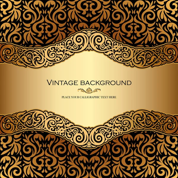 Vintage achtergrond, luxe decoratieve patroon sjabloon voor ontwerp — Stockvector