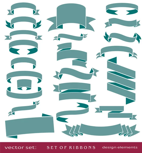 Flat vector set of vintage ribbons, retro banners — Stock Vector