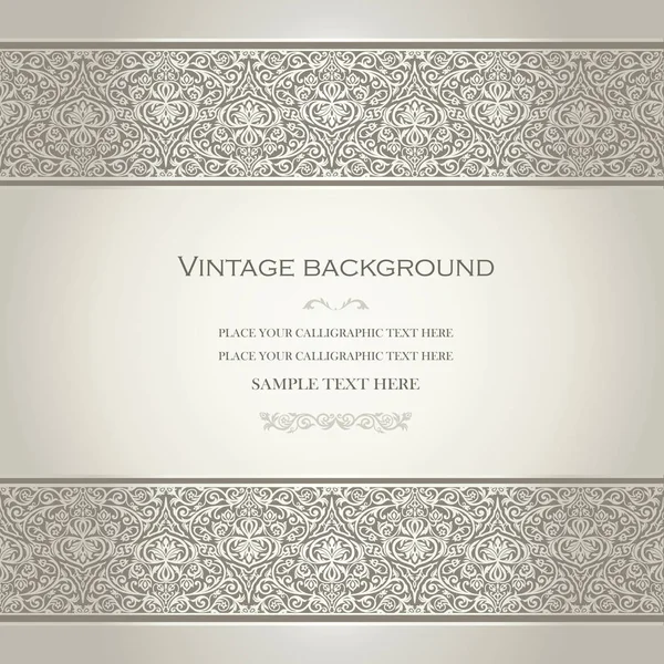 Vektor Vintage Card Design, Layout des Einbands mit Zierrand aus Spitze — Stockvektor