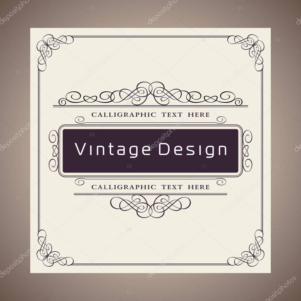 Vector Creative Card Template Design, Luxury Vintage and Retro Invite