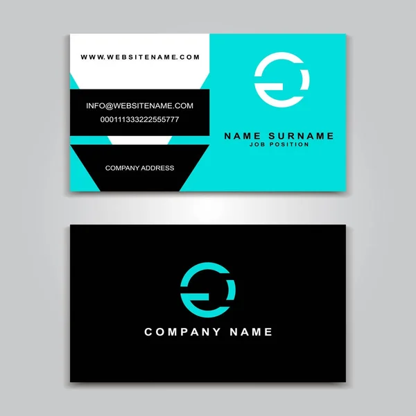 Business Vector Card Design creativo, Stile moderno, campioni anteriori e posteriori, modelli semplici, layout vuoto piatto per la tua idea — Vettoriale Stock