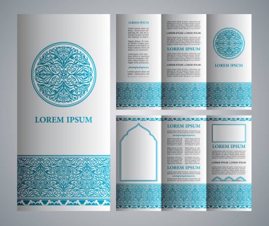 Vintage tarzı broşür ve el ilanı tasarım şablonu logo ile