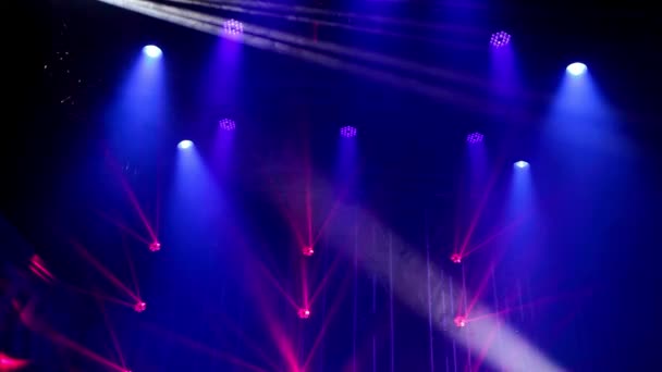 Rock concerto e discoteca luzes de palco de festa — Vídeo de Stock
