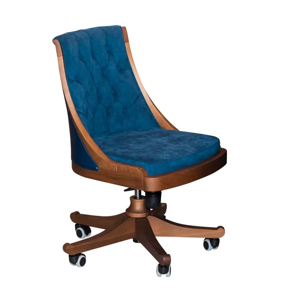Modern rotating blue office chair