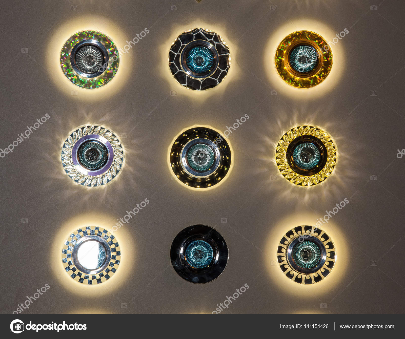 Group Of Different Pot Ceiling Lights Stock Photo C Prescott10