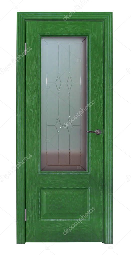 Green room door isolated