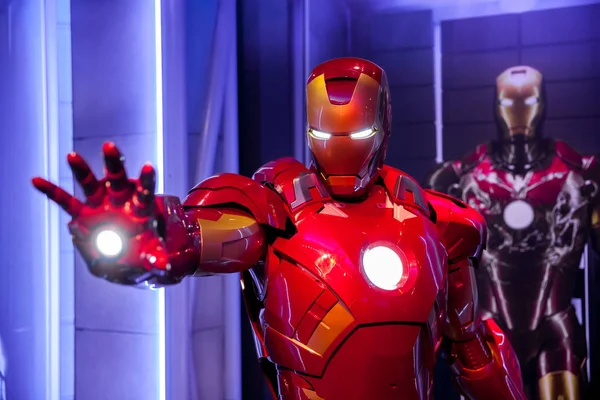 Figura de cera de Tony Stark, o Homem de Ferro dos quadrinhos da Marvel no museu Madame Tussauds Wax em Amsterdã, Holanda — Fotografia de Stock