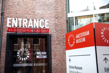 Giriş kayıt Amsterdam Müzesi'nde duvardaki