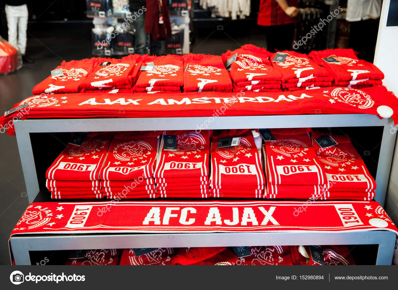 Ezel Leidinggevende Luchtpost Ajax fotball club shop interior on Amsterdam Arena, Netherlands – Stock  Editorial Photo © prescott10 #152980894