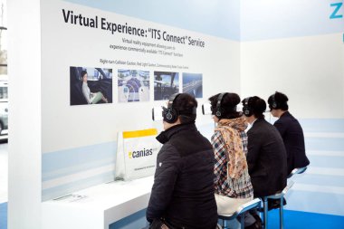 Sanal deneyim onun sergi hizmetine bağlanmak Fuarı CeBIT 2017 yılında Hannover Messe, Almanya