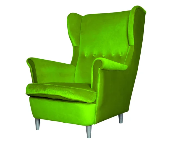 Зелений сучасний стілець ізольований — стокове фото