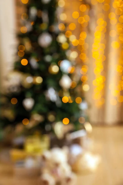 Abstraktní bokeh světla Vánoční pozadí — Stock fotografie