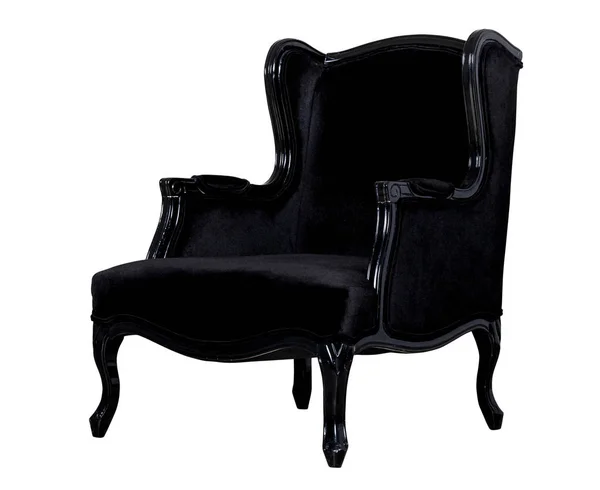 Chaise classique textile noire isolée — Photo