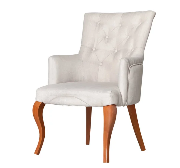 Klassischer Stuhl aus schwarzem Textil isoliert — Stockfoto
