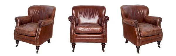 Шкіряний коричневий крісло — стокове фото