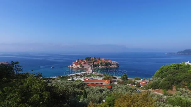 Island of Sveti Stefan, Montenegro — Stock Video